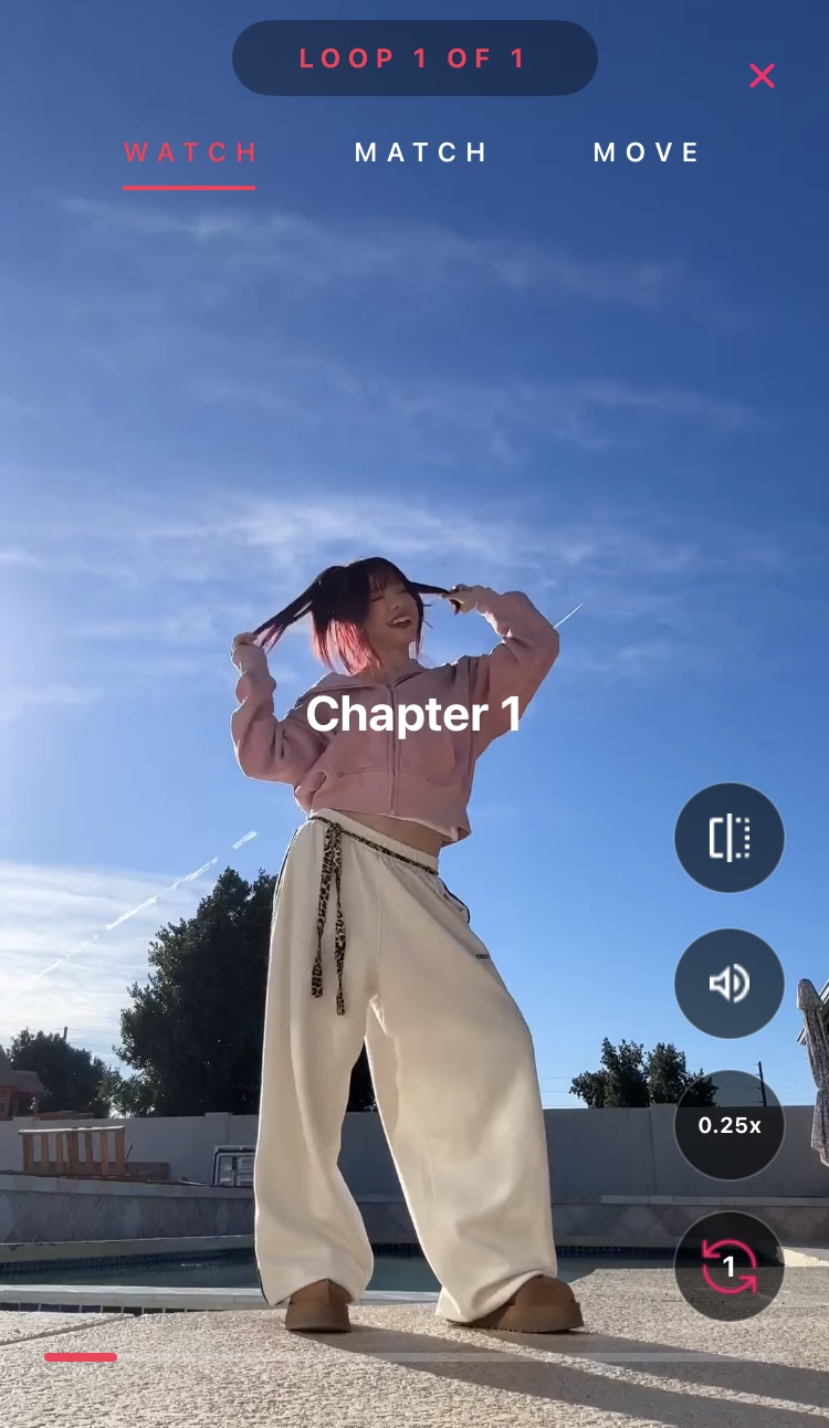 Avonya app showing Watch Match Move method